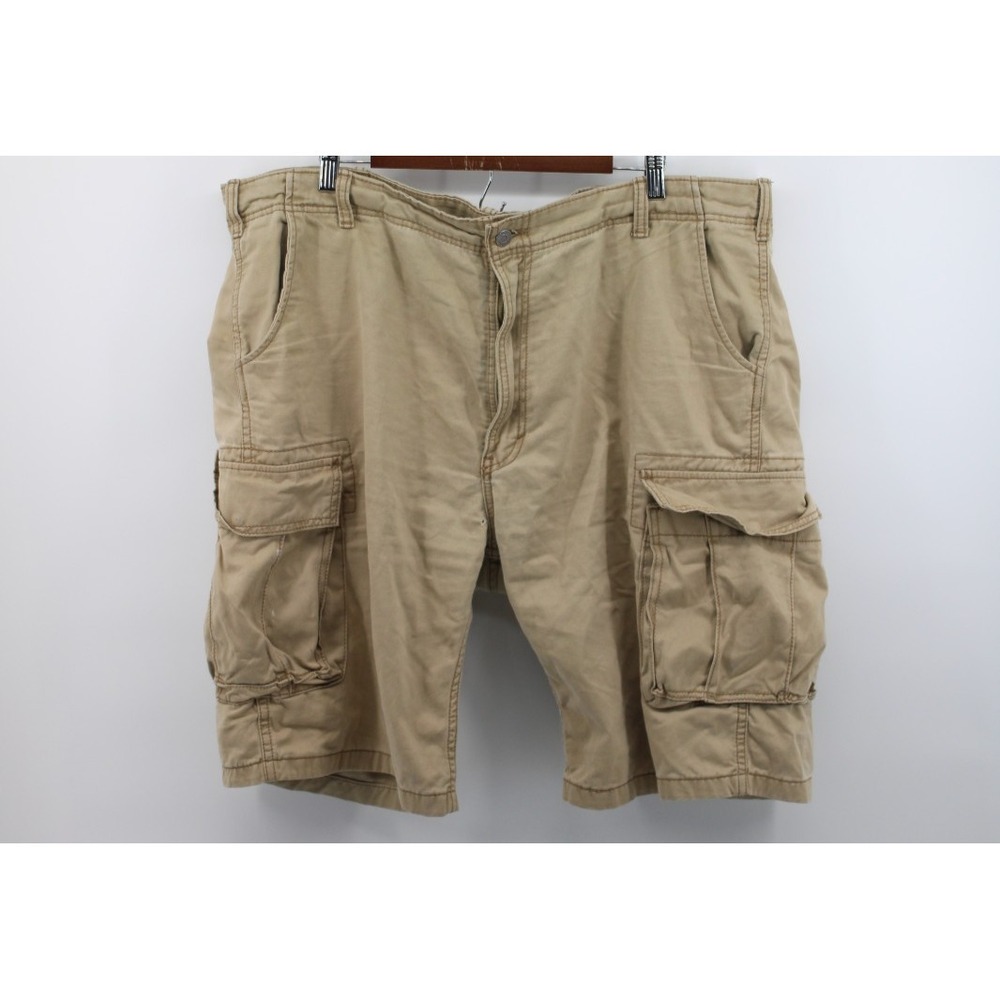 Levis Shorts Mens 42 Tan Beige Cargo Shorts Safari Pockets 10in